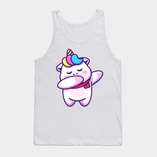 Cute baby unicorn dabbing cartoon Tank Top